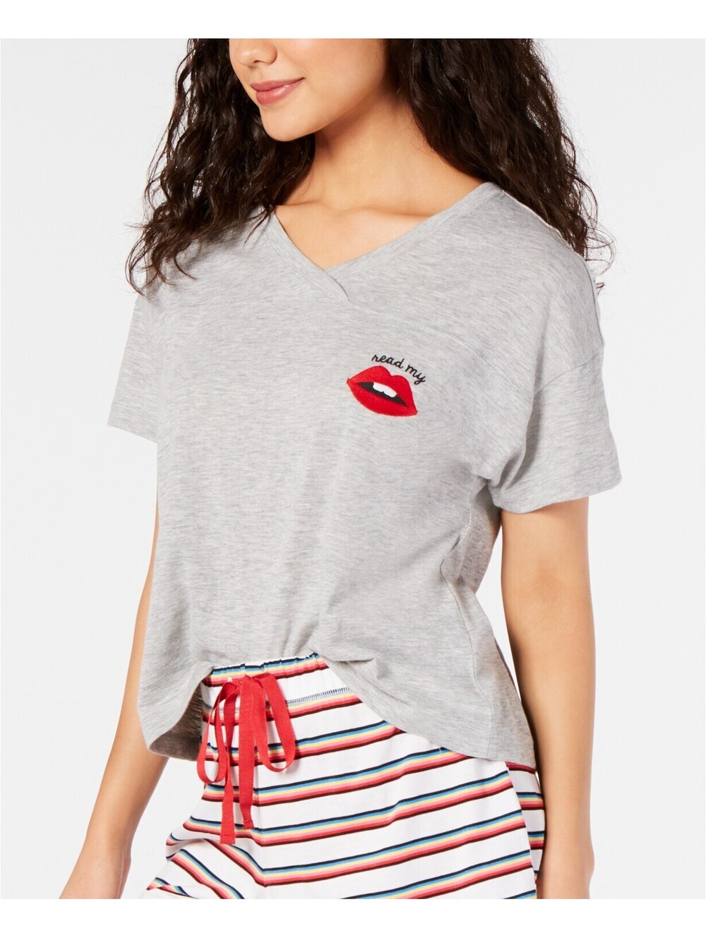 Jenni Womens Graphic Sleep T-Shirt Size L